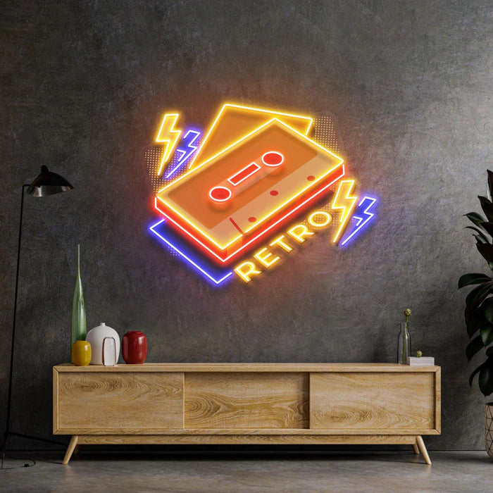 Cassette Retro UV Art Led Neon sign - Reviving Memories - ManhattanNeons.com