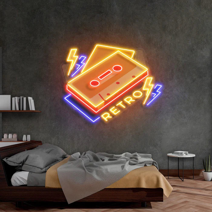 Cassette Retro UV Art Led Neon sign - Reviving Memories - ManhattanNeons.com