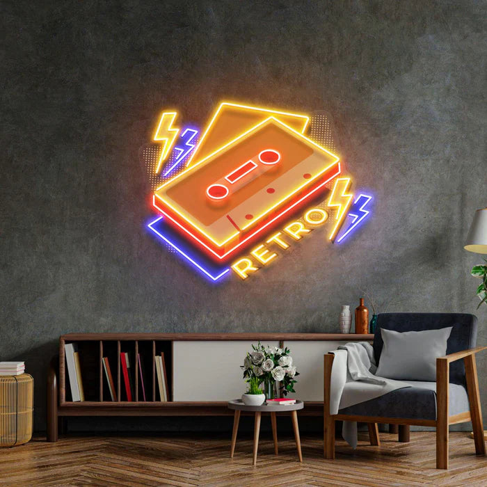 Cassette Retro UV Art Led Neon sign - Reviving Memories - ManhattanNeons.com