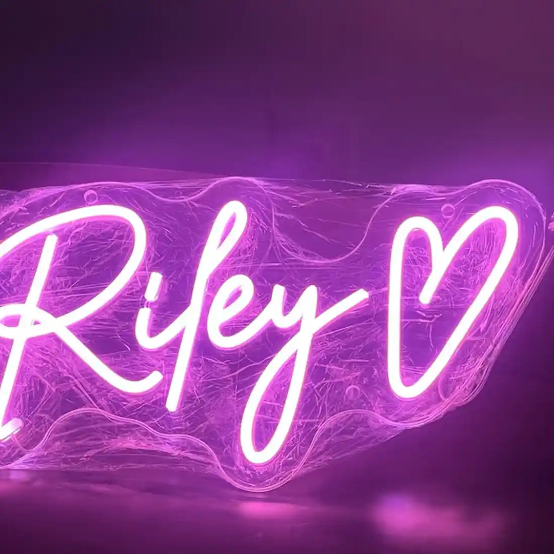 Rifey Name Neon Sign, lighting up your space with personalized style - from manhattonneons.com.