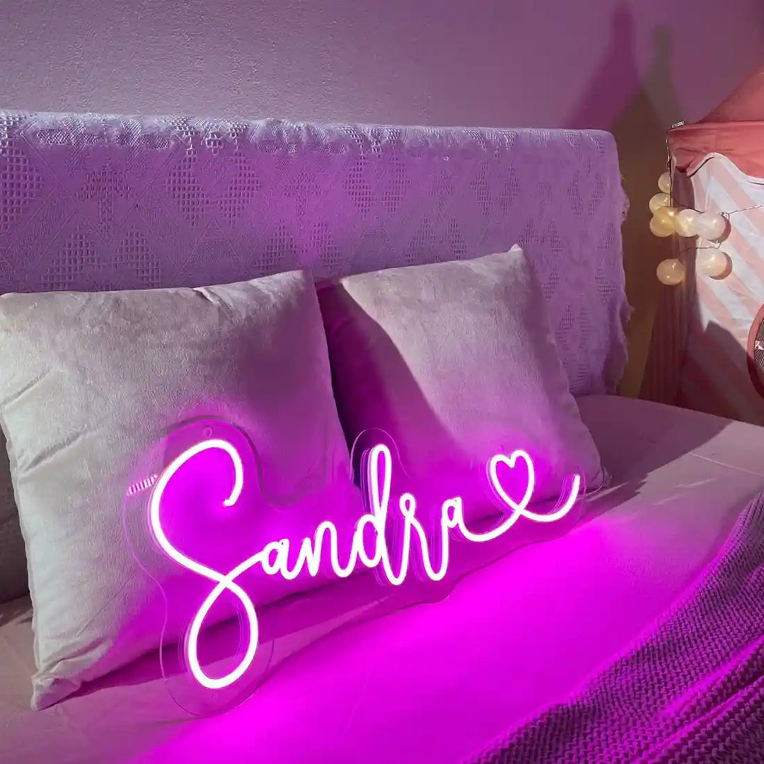 Sandra Name Neon Sign, shining brightly with personalized flair - from manhattonneons.com.