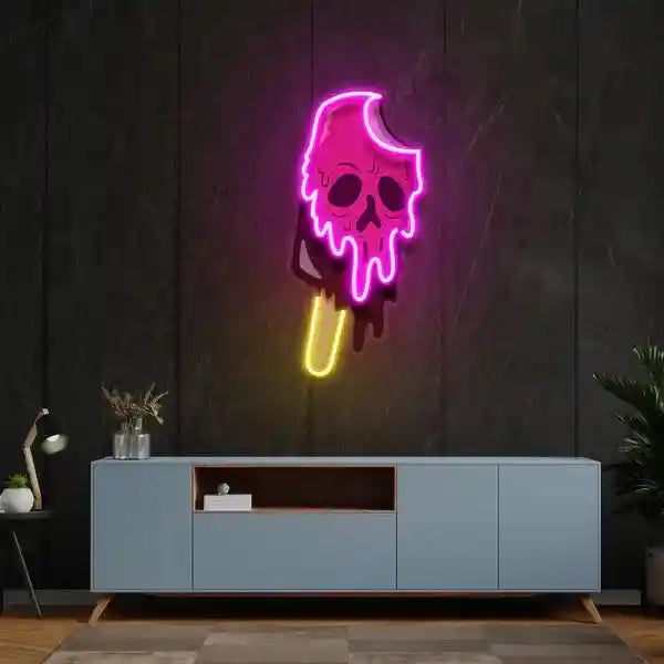 Skull Ice cream Halloween LED Neon Sign by manhattanneons.com - Transform your space with Halloween LED Neon Sign